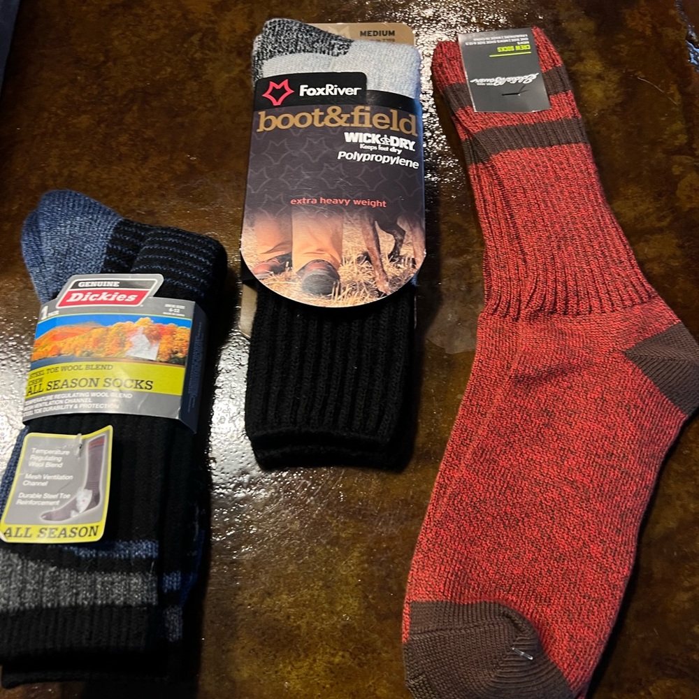 Men’s winter socks Dickies and Eddie Bauer and Fox River